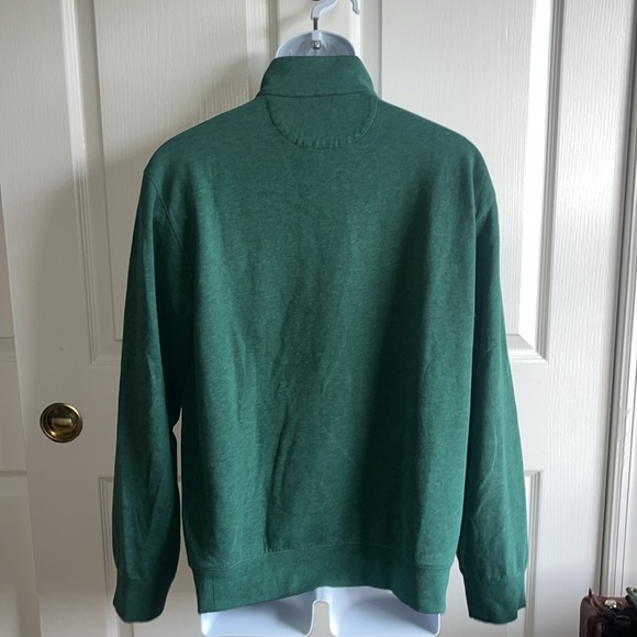 VEUC-LIKE NEW ~ Polo 1/4 Zip Pullover Men’s Medium Green (Jersey Polo SOFT!) - Picture 4 of 10
